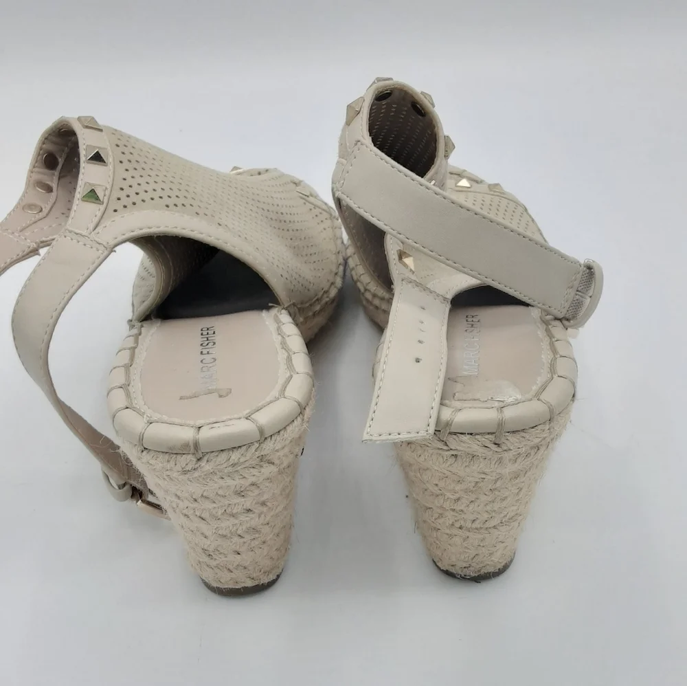 Marc Fisher Senton Leather Espadrille Wedge Sandal.